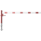 Swing barrier | with pull rope reinforcement | for casting in concrete, hot-dip galvanized and white coated with red reflecting stripes | Barrier arm length: 3000 mm | with triangular lock